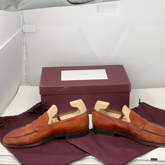 🔥JOHN LOBB COLOR "NEW GOLD" SIZE 10E. Preworn - Picture 4 of 9